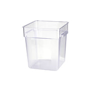 Clear JIWINS square food storage container from Hospitality Connect, 285x285x320mm, 18L capacity, made of durable polycarbonate.