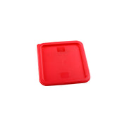 Red PE lid for JIWINS square 6/8-liter container, measuring 230x230x16mm, designed for hospitality storage.