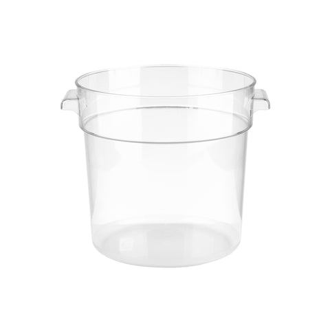 Clear round JIWINS food storage container made of polycarbonate, 15-liter capacity, with dimensions 315x304mm.