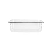 Jiwins polycarbonate gastronorm pan 1/1 size, 530x325x100mm, clear, 13L capacity, used in commercial kitchens