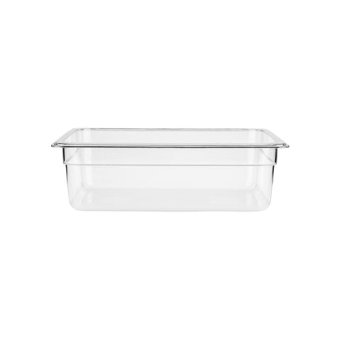 Jiwins polycarbonate gastronorm pan 1/1 size, 530x325x100mm, clear, 13L capacity, used in commercial kitchens