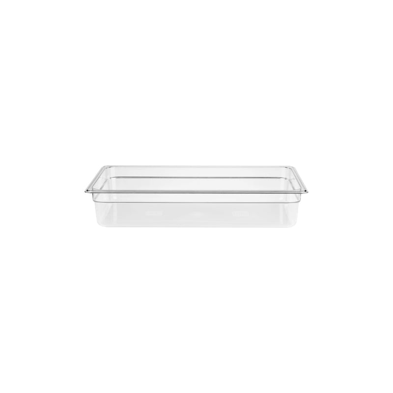Clear JIWINS polycarbonate gastronorm pan 1/2 size with 65mm depth, 3.9L capacity, suitable for commercial kitchen use.