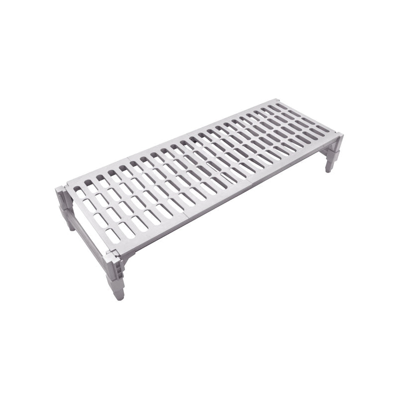 Grey JIWINS heavy-duty dunnage rack with polypropylene and iron construction, 1525x455x225mm for industrial storage.