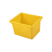 Yellow JIWINS cleaning cart container made of PE plastic with dimensions 454x362x278mm, designed for hospitality cleaning carts.