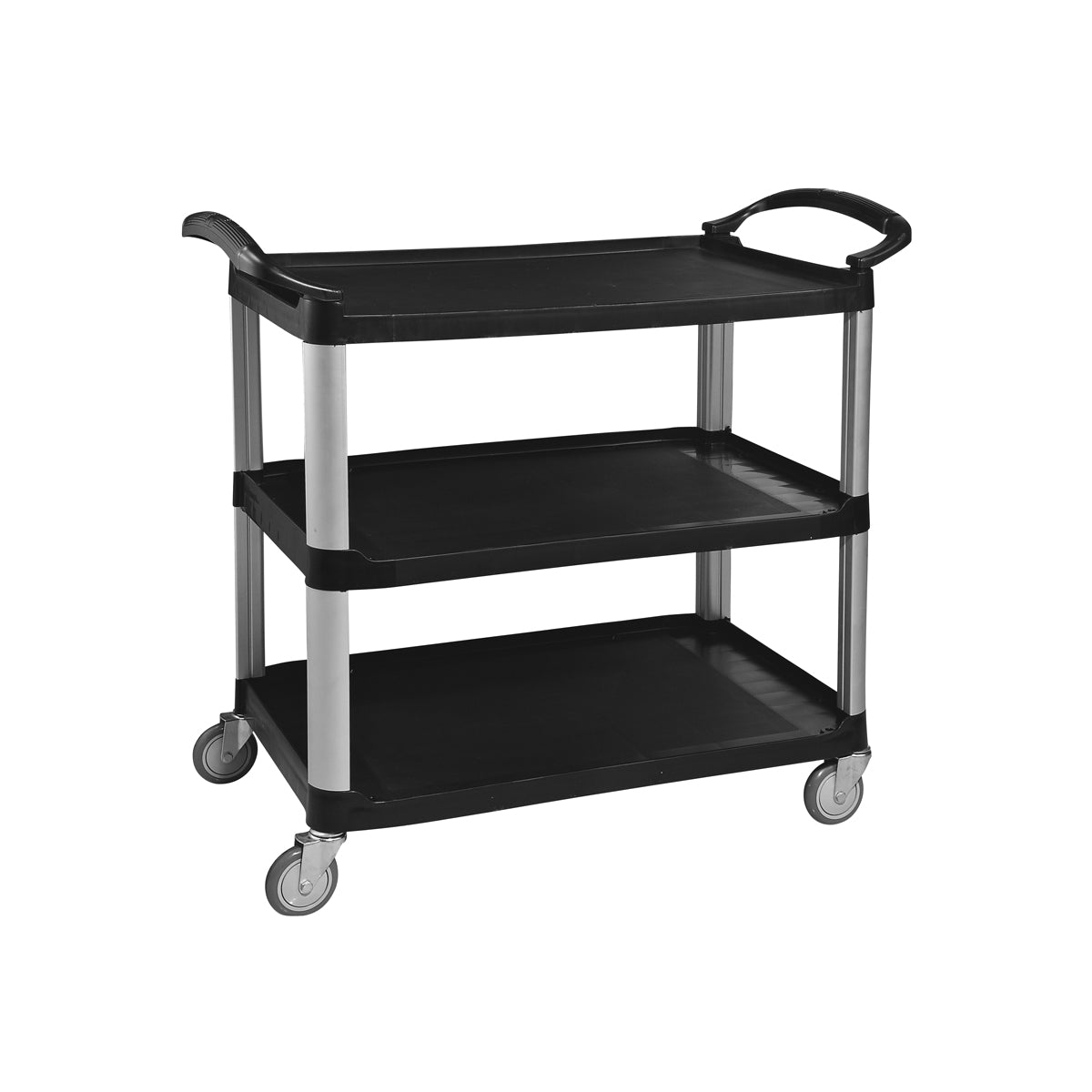 JIWINS SERVICE CART W/O PANEL BLACK PP/ALUM 980x530x930mm - Hospitality Connect