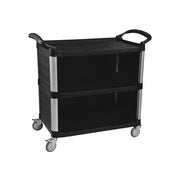 JIWINS SERVICE CART w/PANEL BLACK PP/ALUM 980x530x930mm - Hospitality Connect