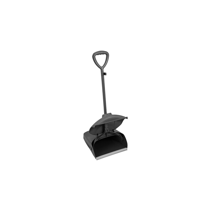 Black JIWINS windproof garbage shovel made of durable PP, measuring 330x290x1090mm, designed for heavy-duty waste handling.