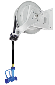 JET-1035-O-Y722 Jestream Grey powder coated Open Hose Reel Assembly 11m hose supplied with Y722 spray gun.Shipping weight 17Kg - Hospitality Connect