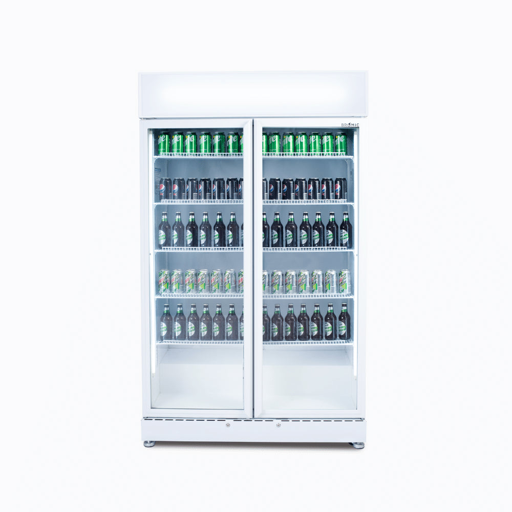 Bromic Upright Display Fridge - 885L - 2 Doors - Flat Glass - White GM0900LWECO-NR - Hospitality Connect