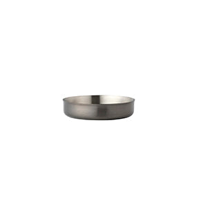 Satin stainless steel miniature deep pan by Chef Inox, 125mm diameter, without handle, designed for precise culinary tasks.
