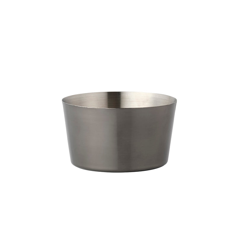 Small stainless steel miniature sauce pan with satin finish, 140mm size, without handle, suitable for precise cooking or serving.