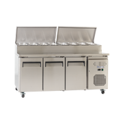 Exquisite MTC363H Three Door Stainless Steel Top Food Preparation Refrigerators (Excluding Pans) - Hospitality Connect