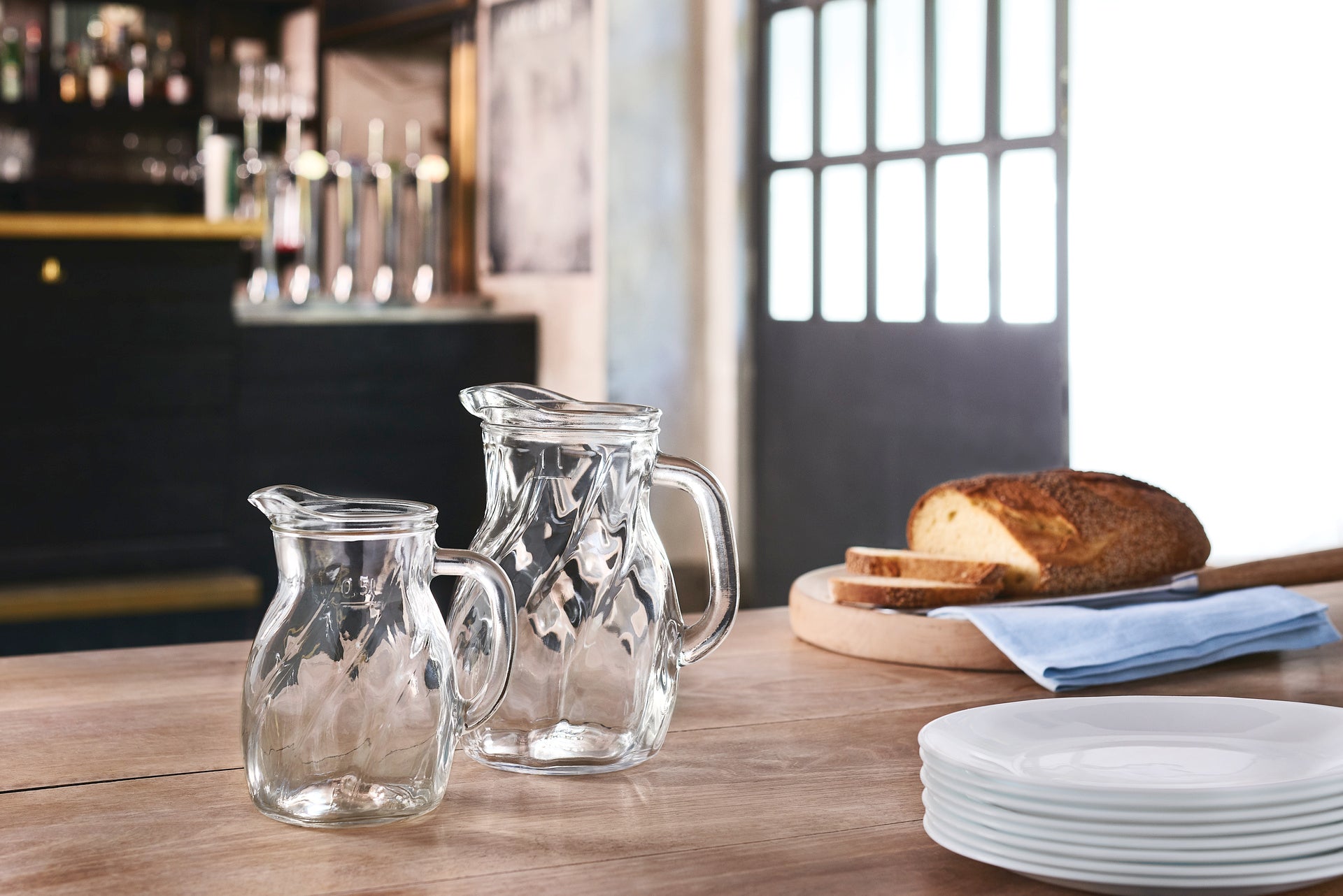 BORMIOLI ROCCO BISTROT TWIST CARAFE 1.17lt CLEAR (1.46141) Box of 6 - Hospitality Connect
