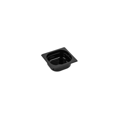 GASTRONORM PAN- POLYCARB 1/6 SIZE 65mm1.0lt BLACK - Hospitality Connect