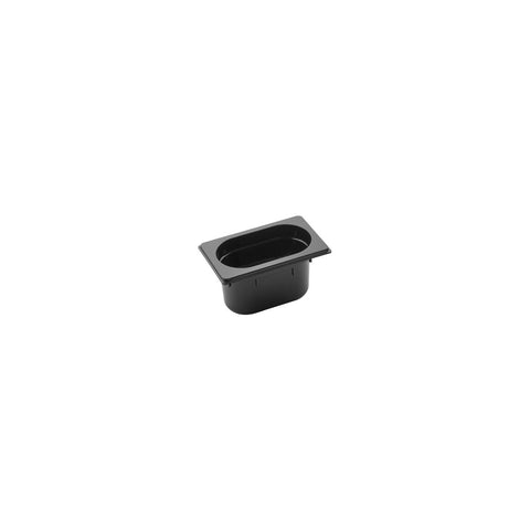 POLYCARBONATE BLACK GASTRONORM PAN-1/9 SIZE 100mm0.8lt - Hospitality Connect