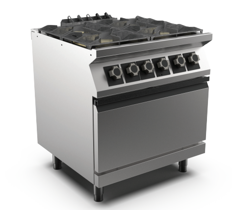 Mareno M1 90 Series 4 burner Gas cook top with Gas oven with Piezo ignition 800m - Hospitality Connect