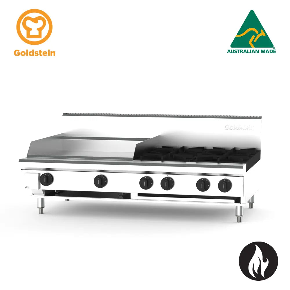 Goldstein 800 SERIES 4 Burner with 600mm Griddle COOKTOPS GAS PFB24G4-X - Hospitality Connect
