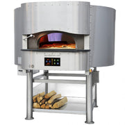 Morello Forni PG150 traditional wood oven with stainless steel exterior and large cooking chamber for artisan pizza baking.