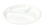 Pakmax 10" Sugarcane 3-Compartment Round Plate - PL-R10-3 500