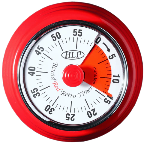 HLP PLA952 - Round Retro Analogue Timer (Red) - Hospitality Connect
