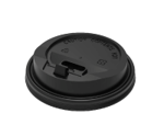 Pakmax BLACK 90mm PS Plastic Coffee Cup Enclosure Lid - PSEL-90BK-LID 1000