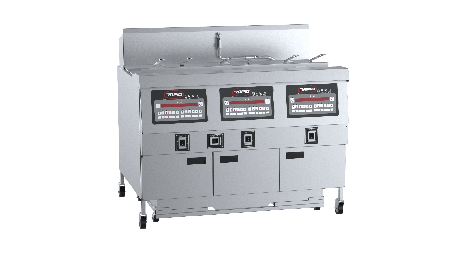 Rapid Three Pan Six Basket Rapid Electric Fryer