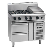 Waldorf 800 Series RNL8603G-RB - 900mm Gas Cooktop Low Back Version – Refrigerated Base - Hospitality Connect