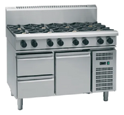 Waldorf 800 Series RN8806G-RB - 1200mm Gas Cooktop – Refrigerated Base - Hospitality Connect