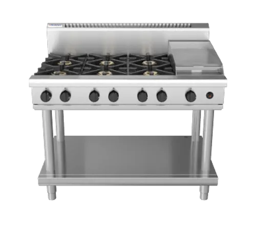 Waldorf 800 Series RN8803G-LS - 1200mm Gas Cooktop – Leg Stand - Hospitality Connect
