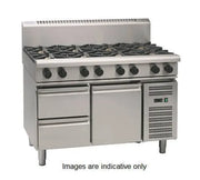 Waldorf 800 Series RN8809G-RB - 1200mm Gas Cooktop – Refrigerated Base - Hospitality Connect