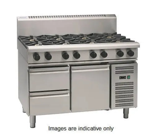 Waldorf 800 Series RN8809G-RB - 1200mm Gas Cooktop – Refrigerated Base - Hospitality Connect