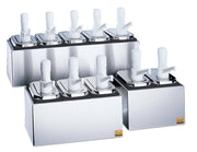 San Jamar P9715  Condiment Pump Service Centre 5 wells with 5 pumps - Hospitality Connect