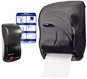 T1440TBK San Jamar Touchless Hands Free Washing Station Combo - Automatic Soap Dispenser & Towel Dispenser including hand washing chart - Hospitality Connect