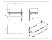 KitchenKnock Double Wall Shelves - flat Plate - AFFD - 900×450×660mm 631109 - Hospitality Connect