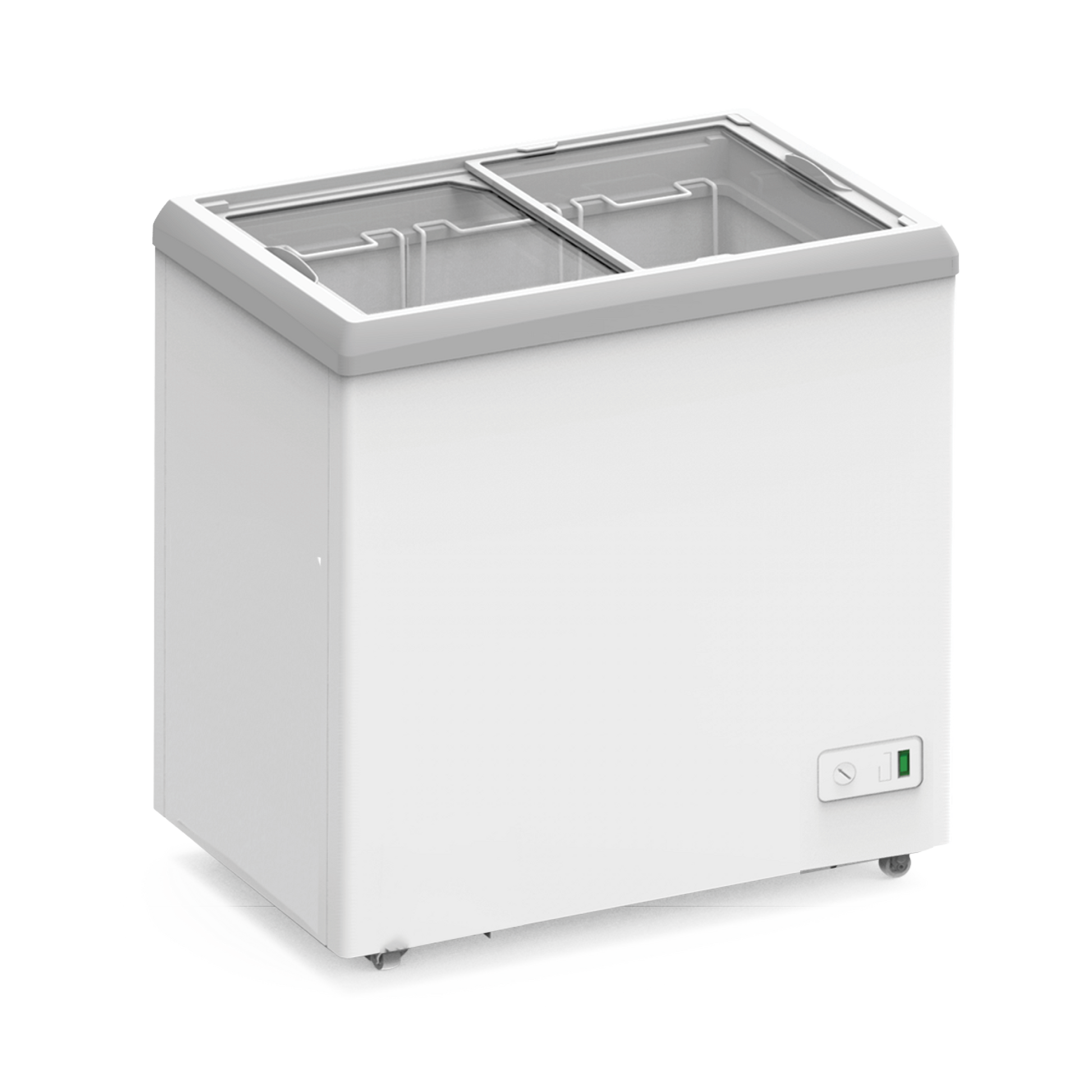 Exquisite Flat Glass Display Chest Freezers with 3 Baskets - Hospitality Connect