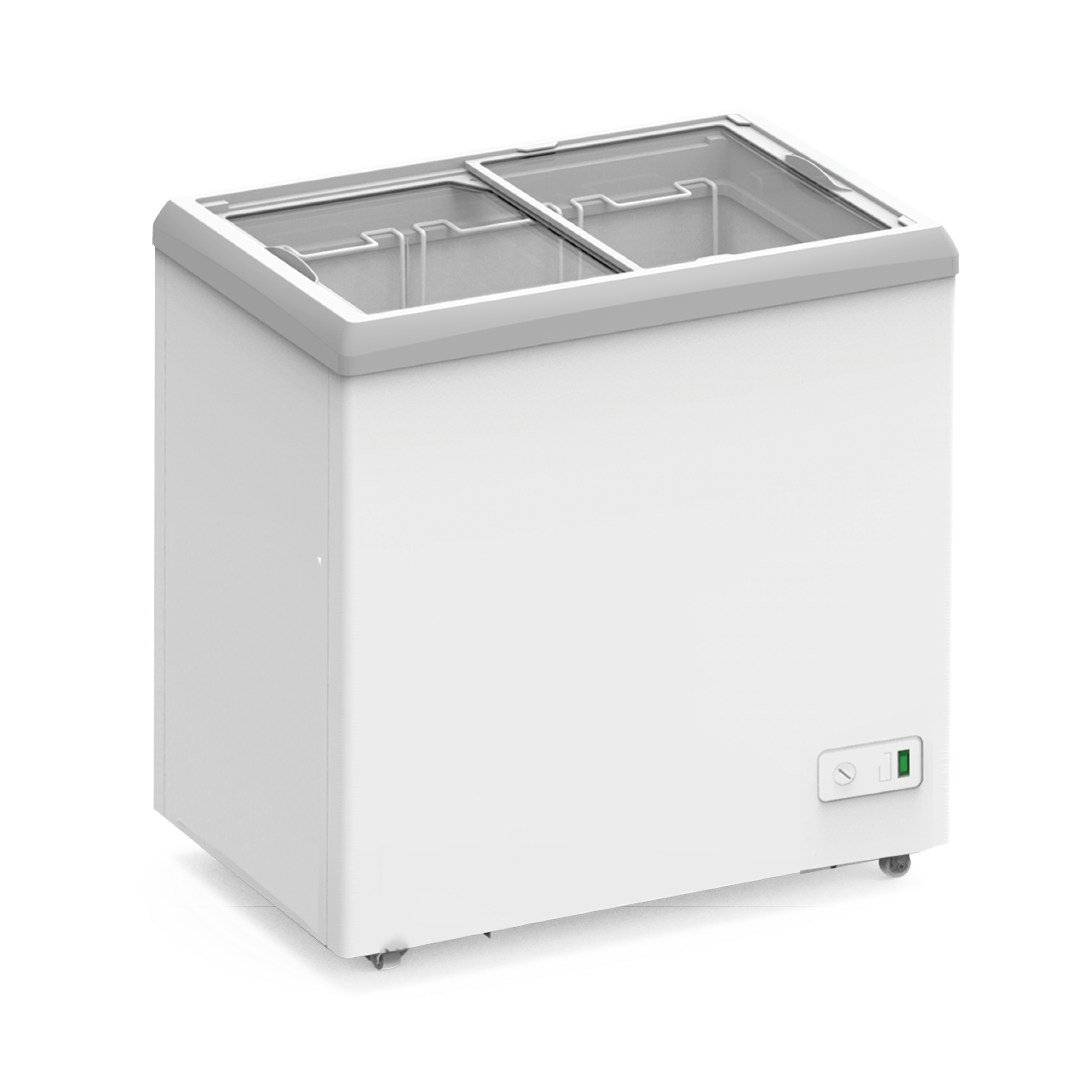 Exquisite Flat Glass Display Chest Freezers with 3 Baskets - Hospitality Connect