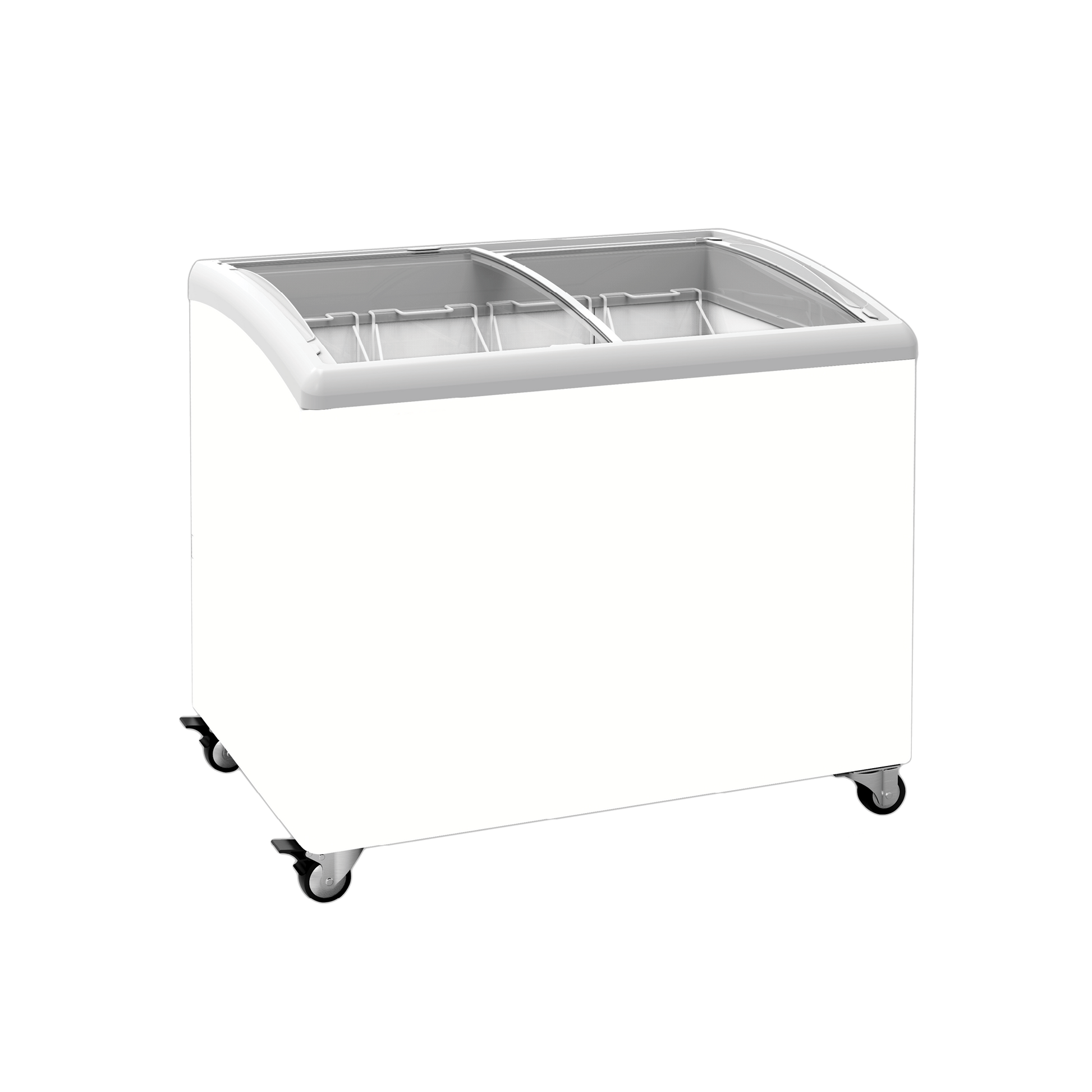 Exquisite Curved Glass Display Chest Freezers with 4 Baskets with LED - Hospitality Connect