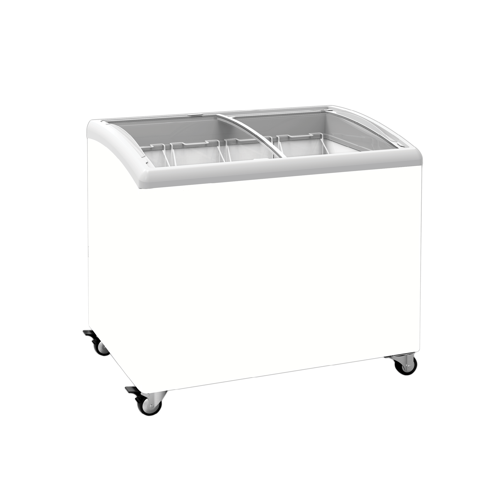 Exquisite Curved Glass Display Chest Freezers with 4 Baskets with LED - Hospitality Connect