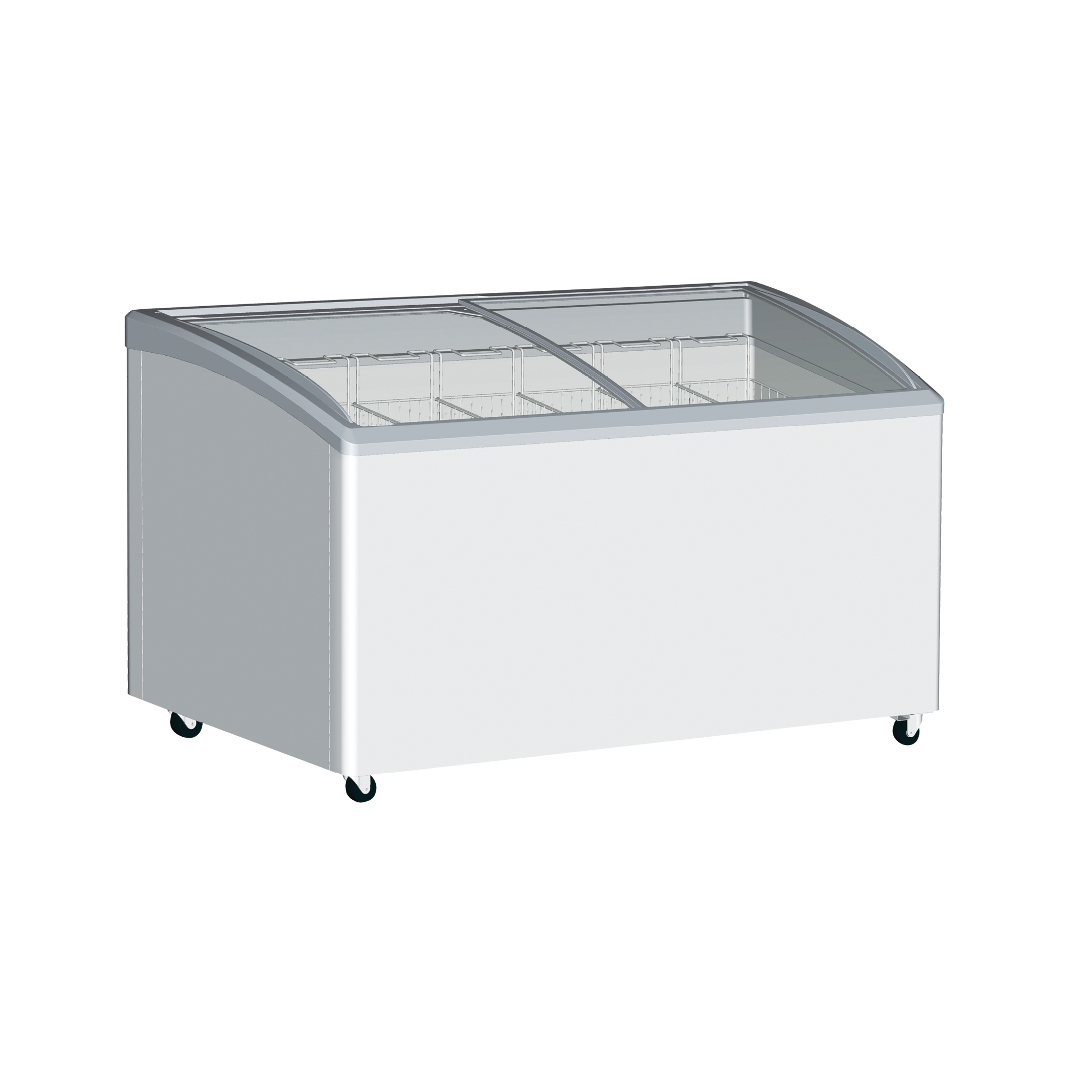 Exquisite Curved Glass Display Chest Freezers with 7 Baskets with LED - Hospitality Connect