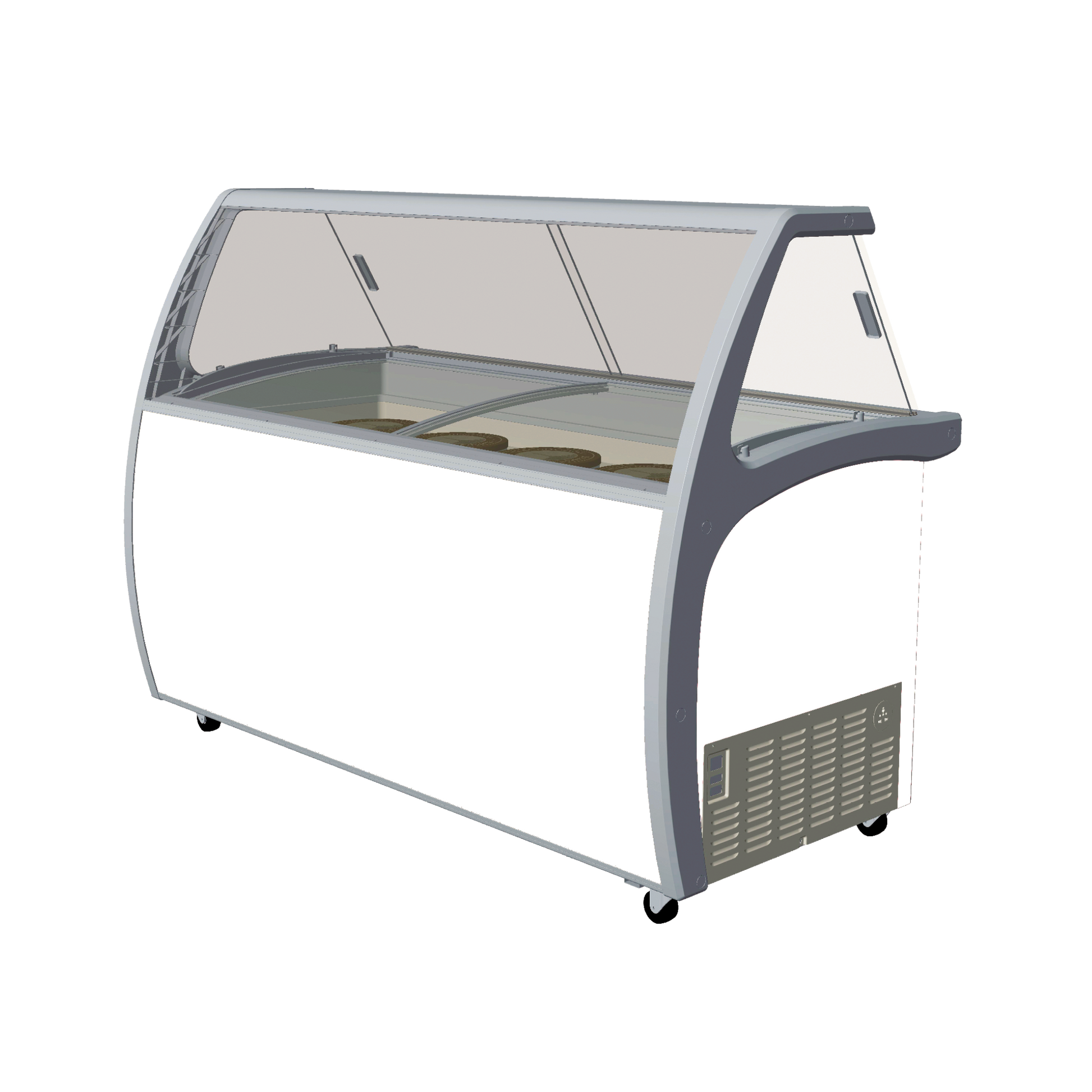 Exquisite SD575S2 Twelve Tubs Ice Cream Scooping Freezers with Scoop Washer and Bottom Storage Door - Hospitality Connect
