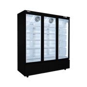 Exquisite SMC1600 Three Glass Door Supermarket Display Refrigerators Black 1665 Litre - Hospitality Connect