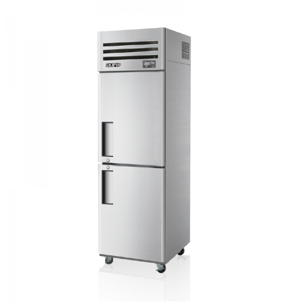 Skipio SRT25-2 - 2 x 1/2 Door Solid Upright Fridge