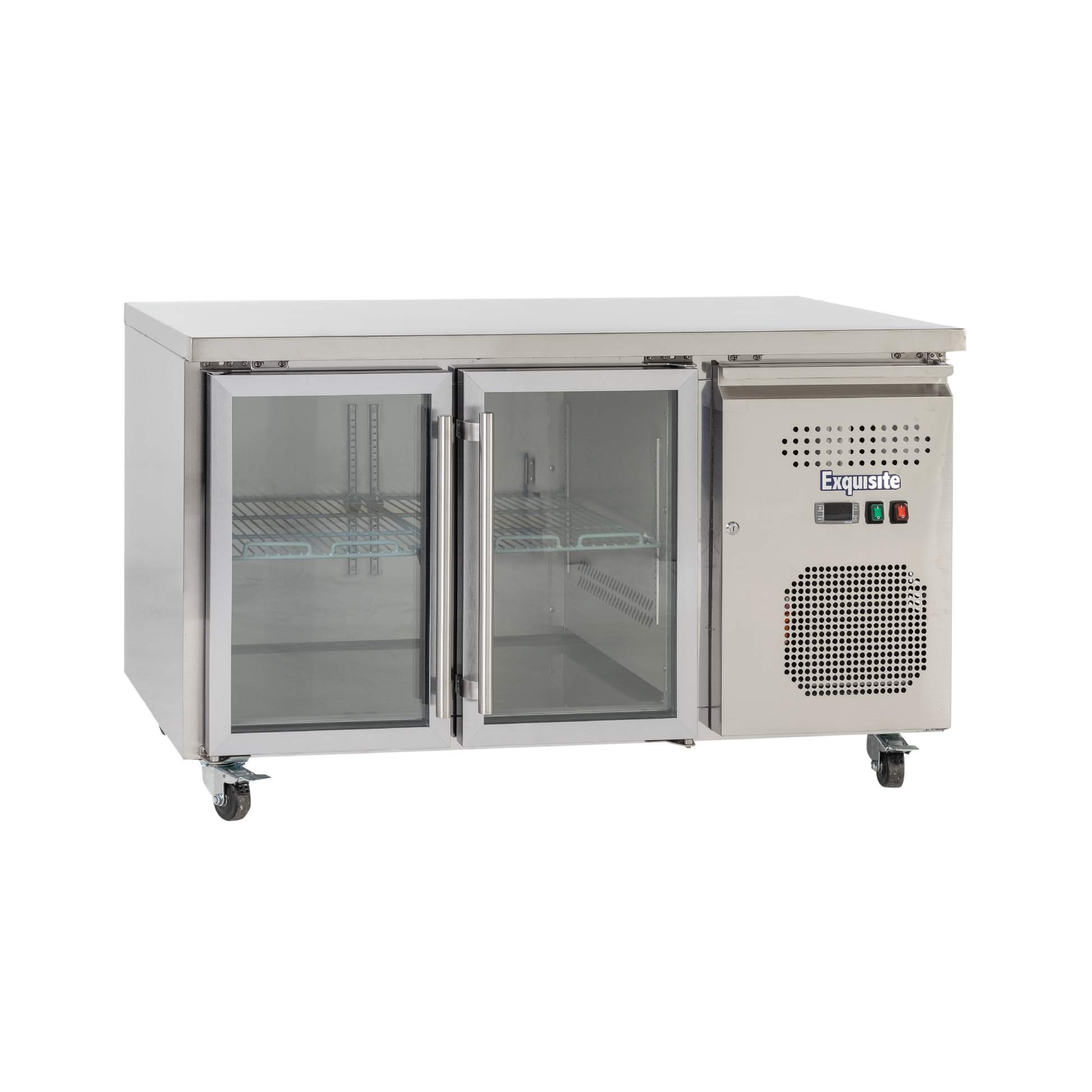 Exquisite SSC260G Two Glass Doors Underbench Storage Refrigerators Slimline 260 Litre - Hospitality Connect