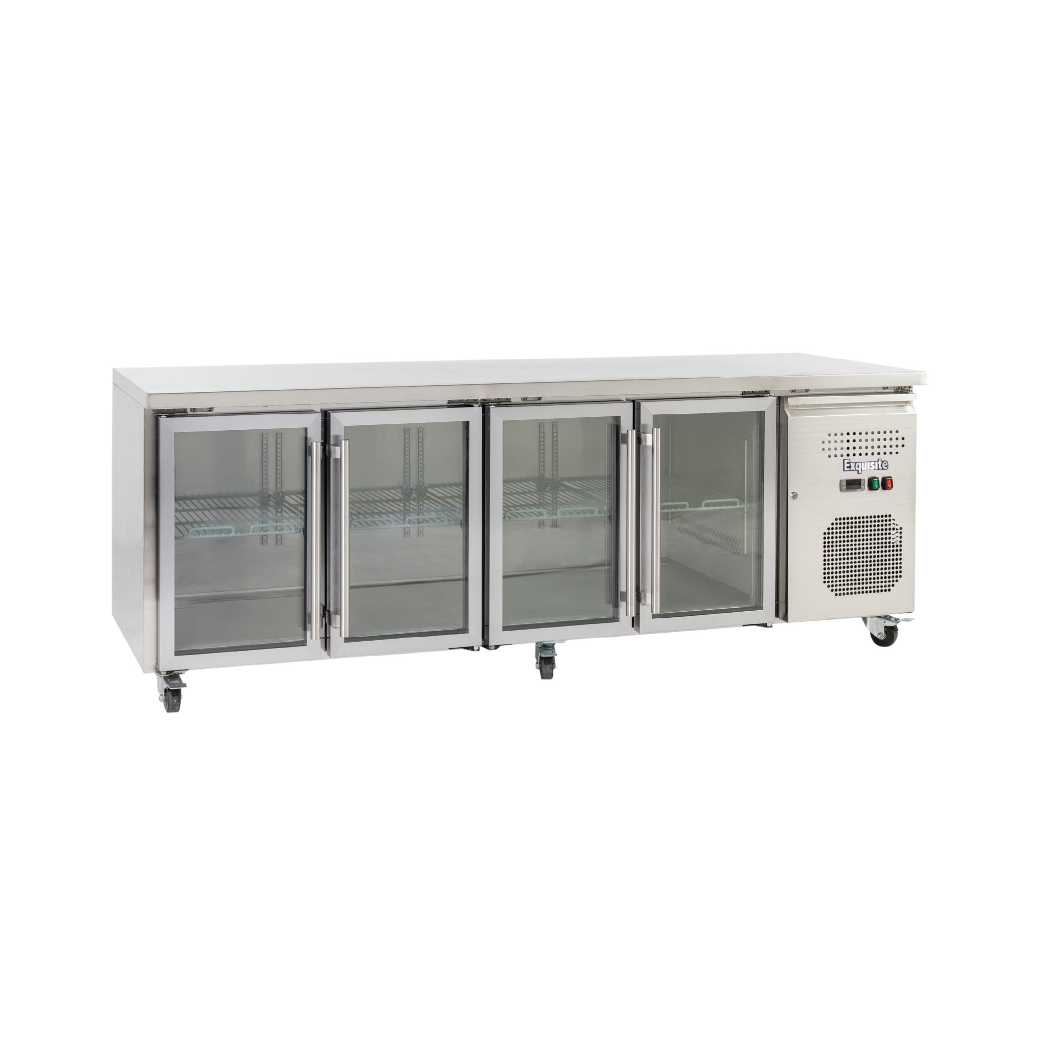 Exquisite SSC550G Four Glass Doors Underbench Storage Refrigerators Slimline 511 Litre - Hospitality Connect