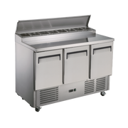 Exquisite Three Door Stainless Steel Top Food Preparation Refrigerators (Excluding Pans) - Hospitality Connect