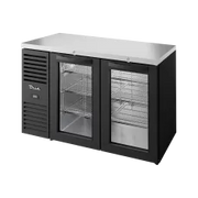 TRUE Bar Refrigerator, Black Ext, 2 Glass Swing Doors TBR52-RISZ1-L-B-GG-2