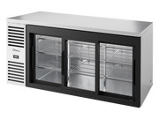 TRUE Bar Refrigerator, Stainless Steel Ext, 3 Glass Slide Doors TBR72-RISZ1-L-S-111-2 - Hospitality Connect