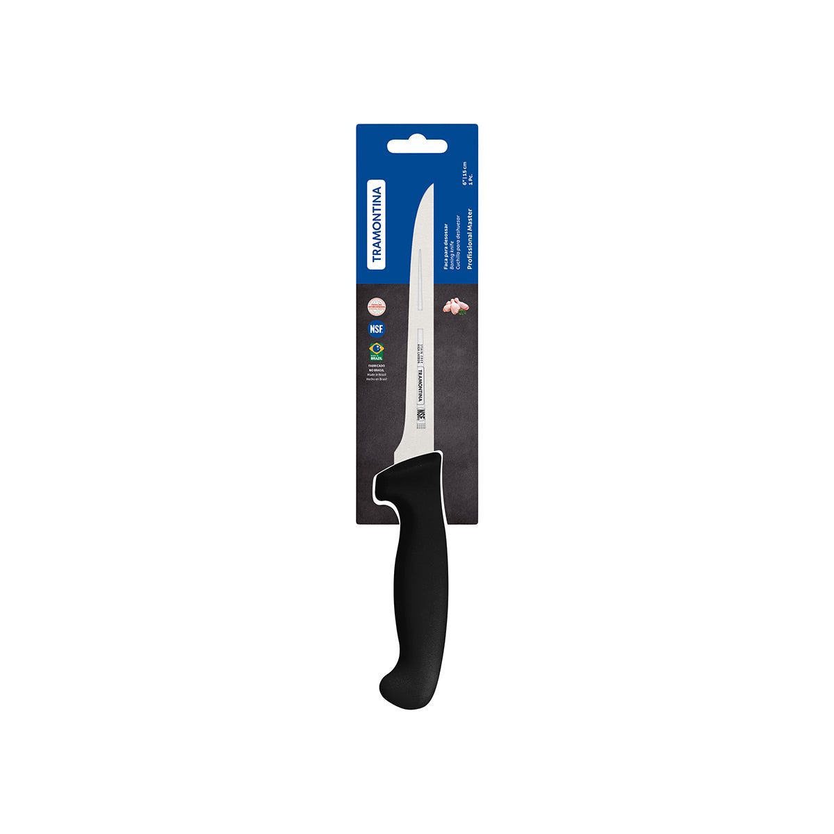 TRAMONTINA PROF BONING STR NAR FLEXI  KNIFE 150mm BLK H/S - Hospitality Connect