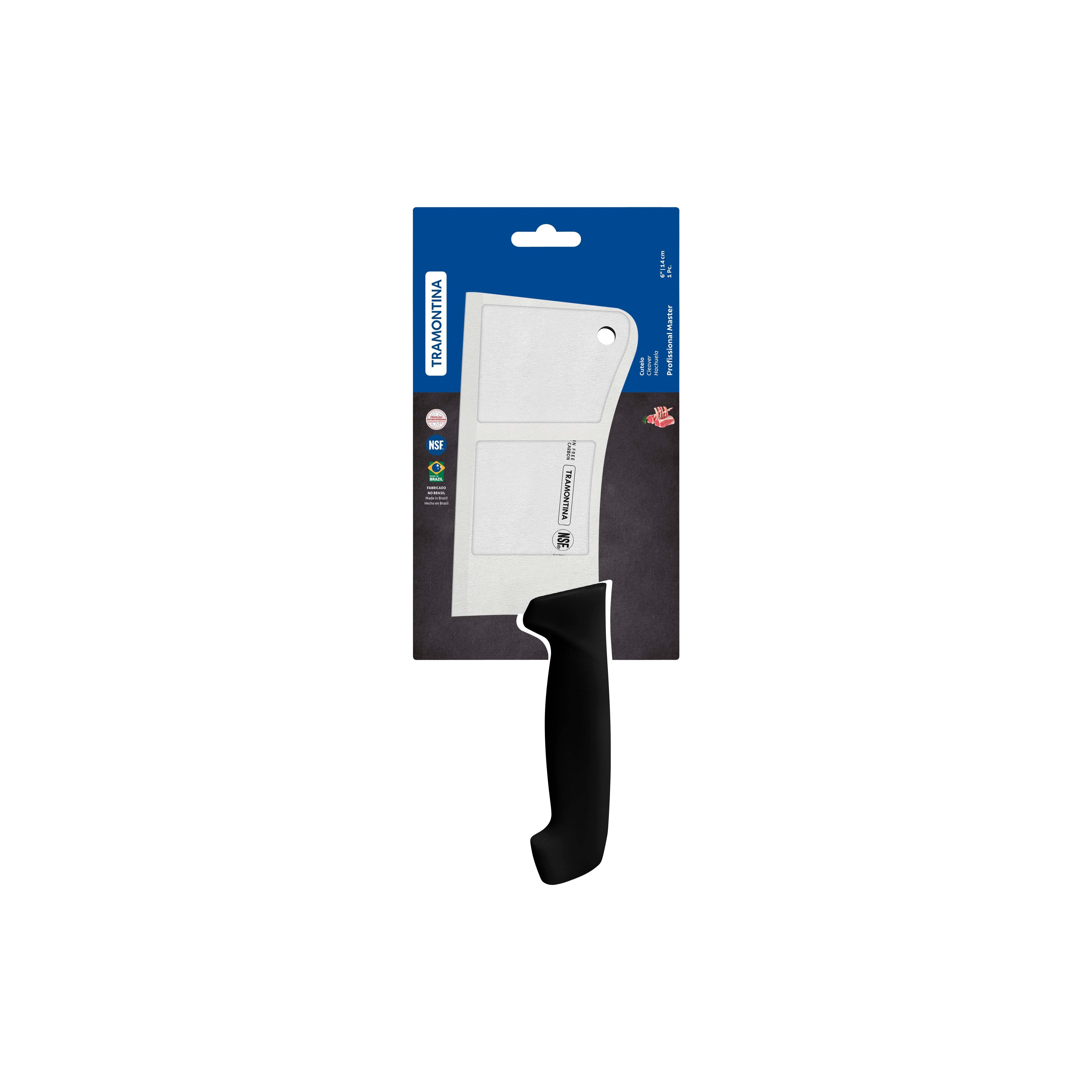 TRAMONTINA PROF HEAVY KITCHEN CLEAVER 150mm BLK H/S - Hospitality Connect