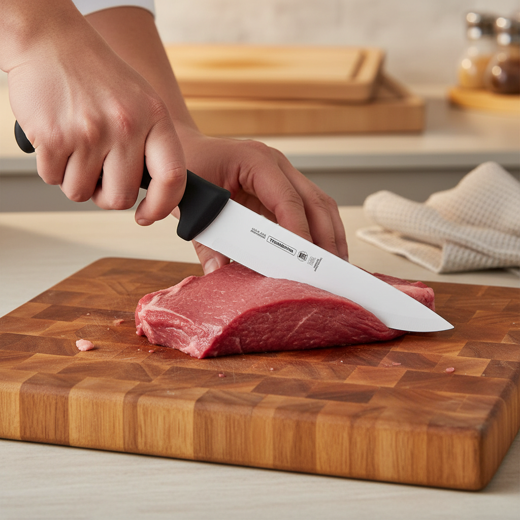 Tramontina Prof Butcher Knife Straight Back 150mm Blk H/S - Hospitality Connect